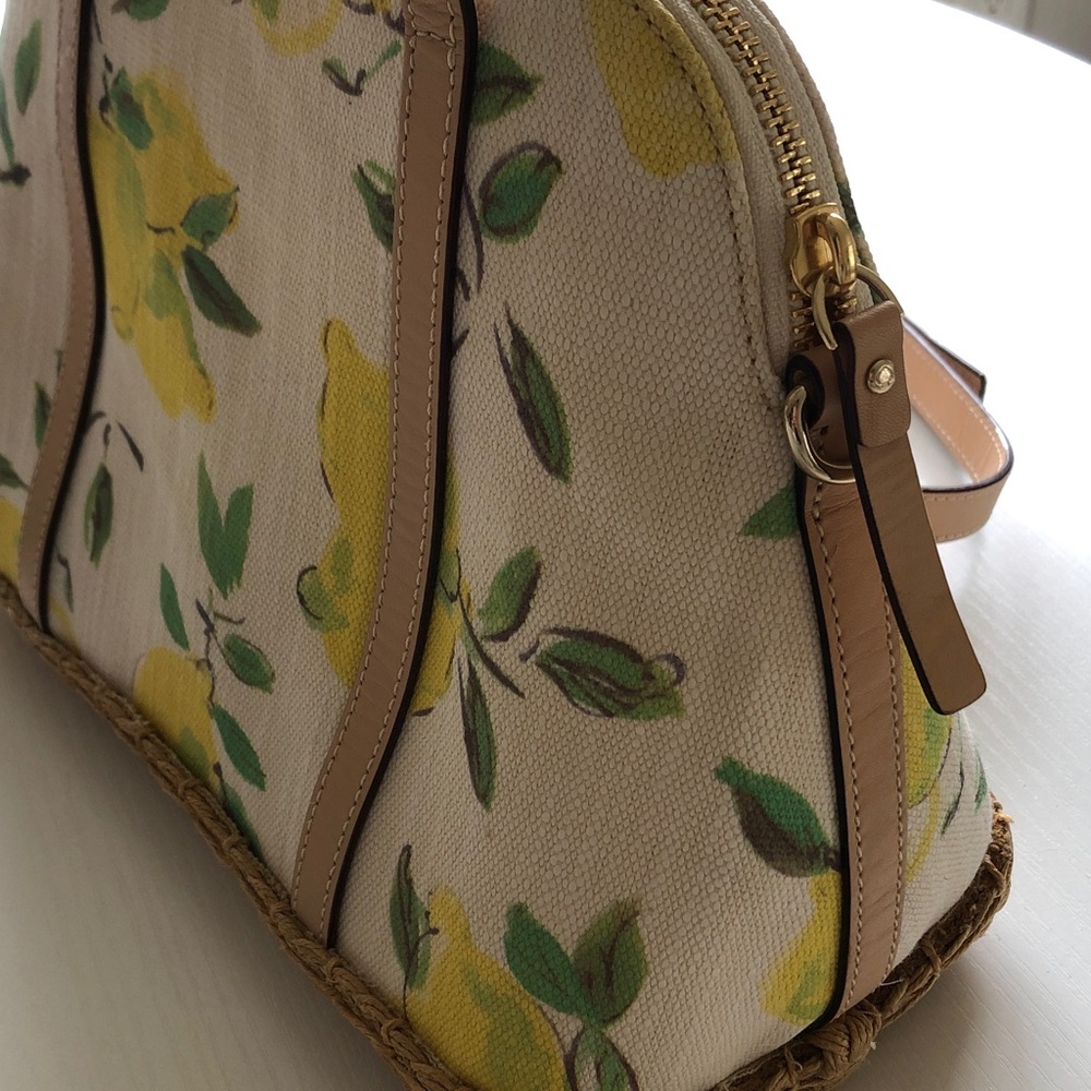 KATE SPADE Capri Espadrille Lemon Bow Rattan Straw Maise Satchel Crossbody bag - Picture 5 of 10